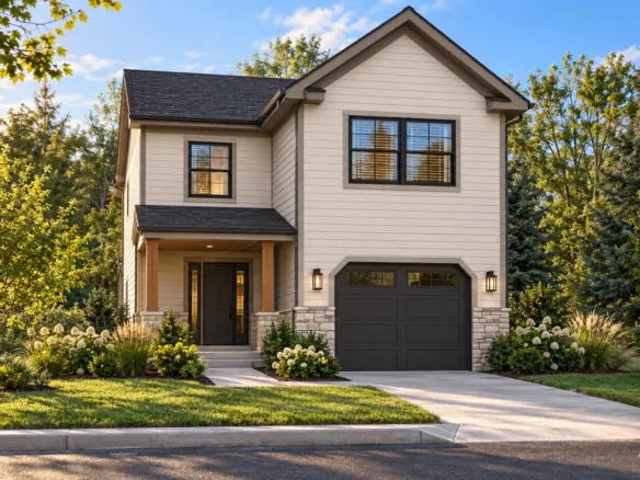 Ridgeland single-family modular home in warm ivory