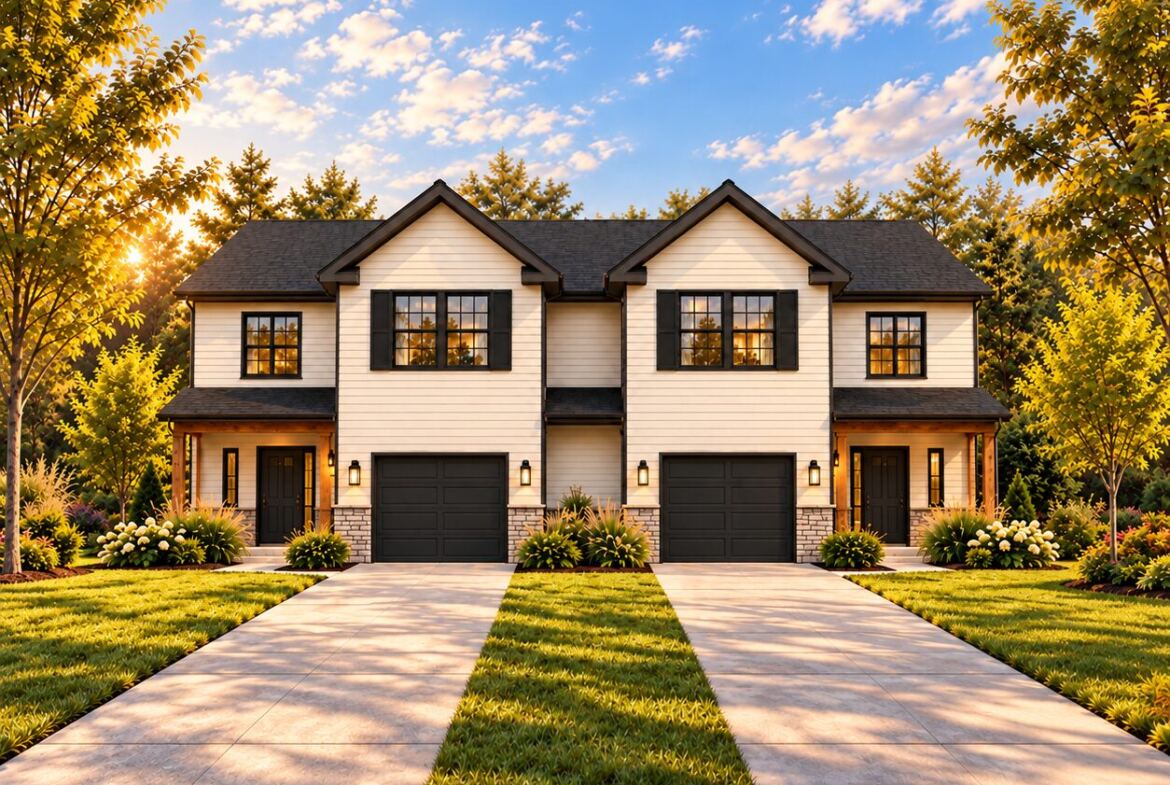 Ridgeland two-story modular townhouse duplex exterior