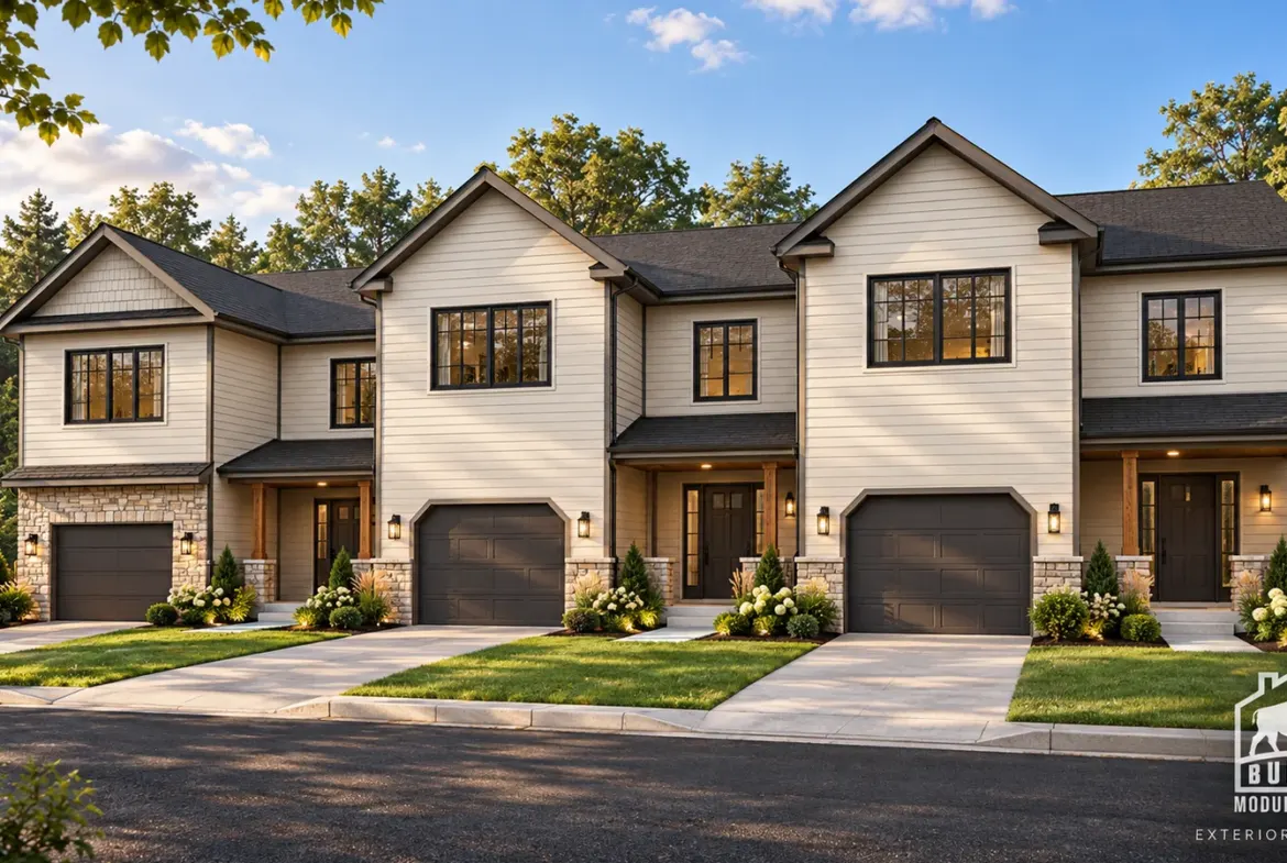 Ridgeland modular triplex concept in warm ivory