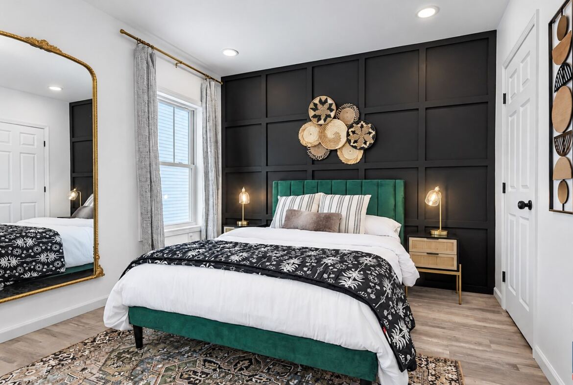 Harding House dark accent bedroom