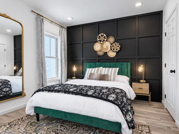 Harding House dark accent bedroom