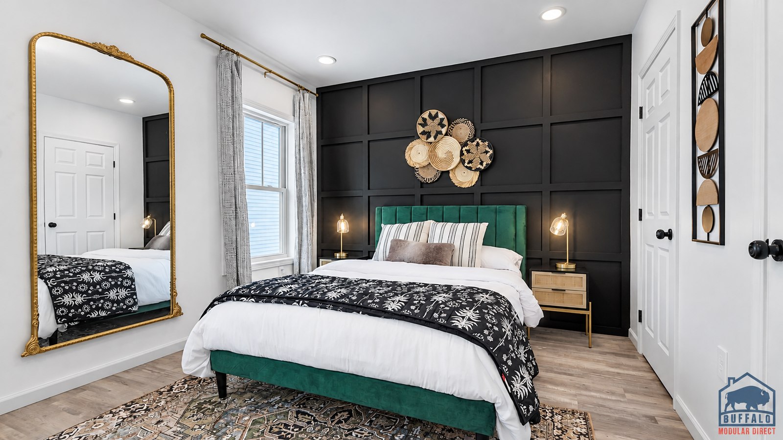 Harding House dark accent bedroom
