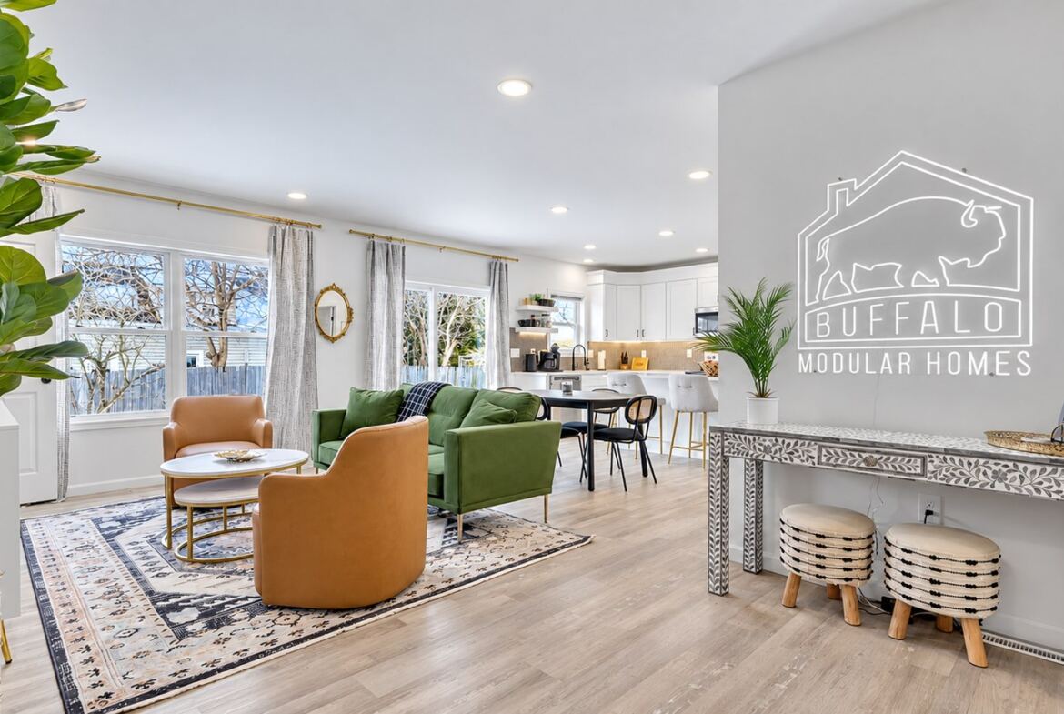 Harding House open-concept living kitchen