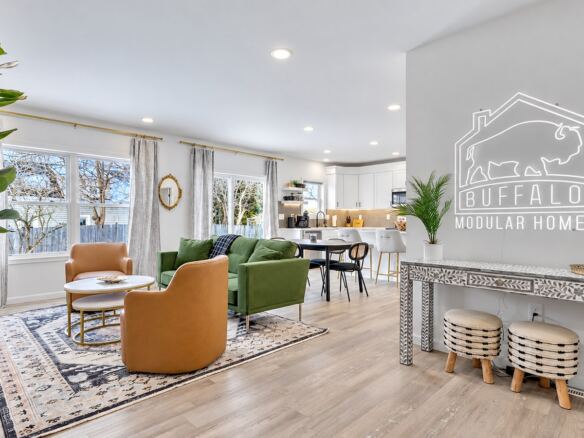 Harding House open-concept living kitchen