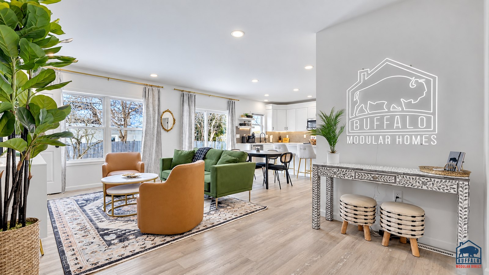 Harding House open-concept living kitchen