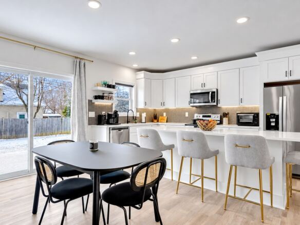 Harding House white kitchen dining