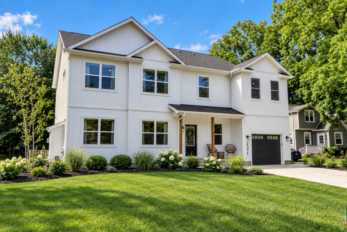 modern farmhouse front low render