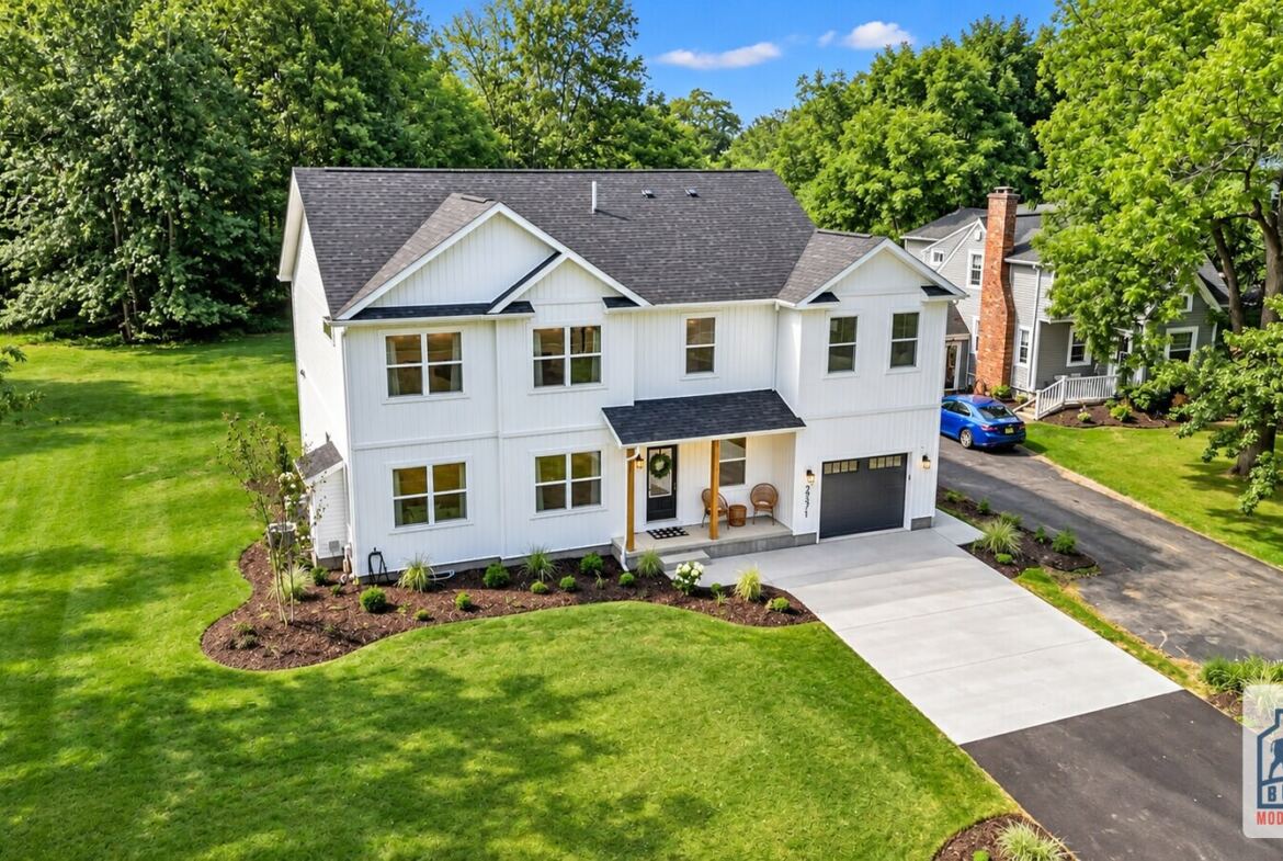 Modern Farmhouse modular home aerial exterior