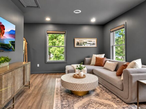 Modern Farmhouse modular home in-law suite living room