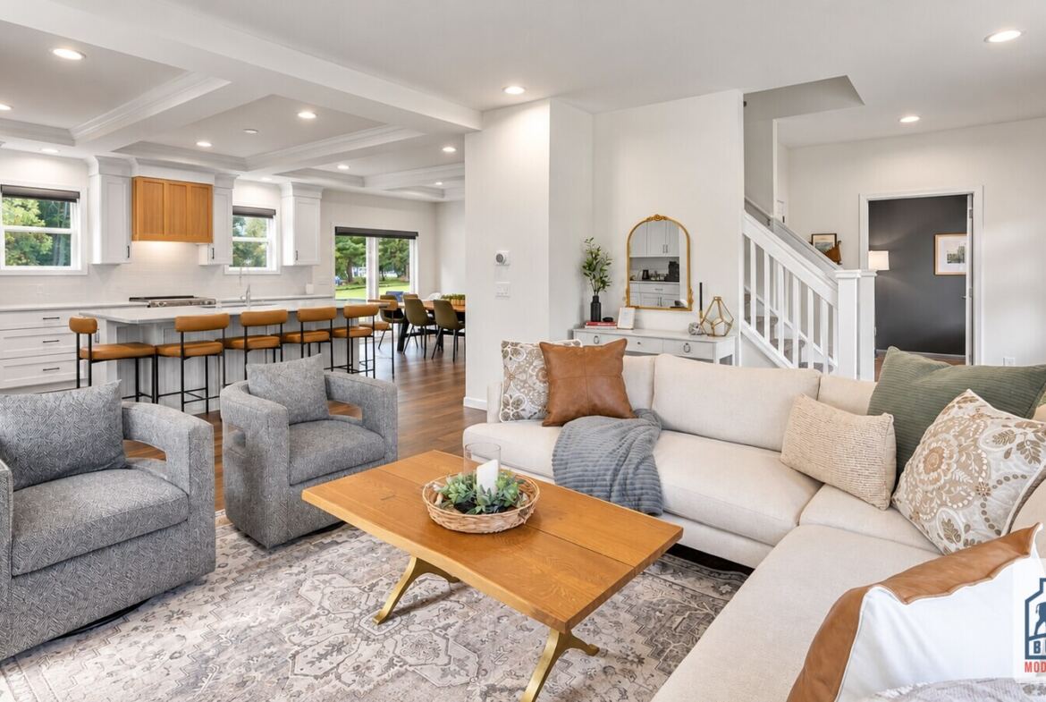 Modern Farmhouse modular home open-concept living room