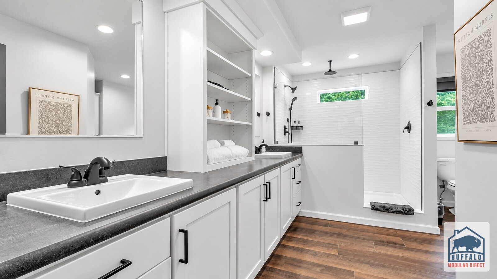 Modern Farmhouse modular home primary bathroom