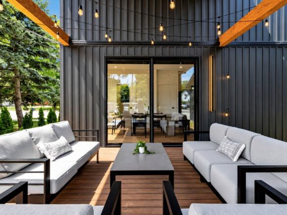 Cornerhouse covered patio and outdoor living area
