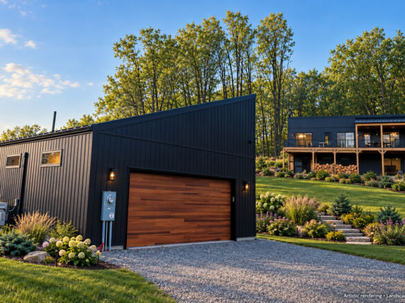 Modern Maples detached garage and studio in Ellicottville