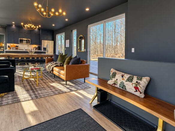 Modern Maples entry and open-concept living area