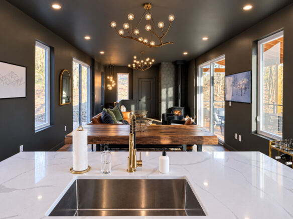 Modern Maples kitchen island and open living area