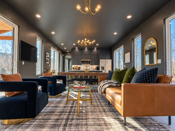 Modern Maples living room and kitchen