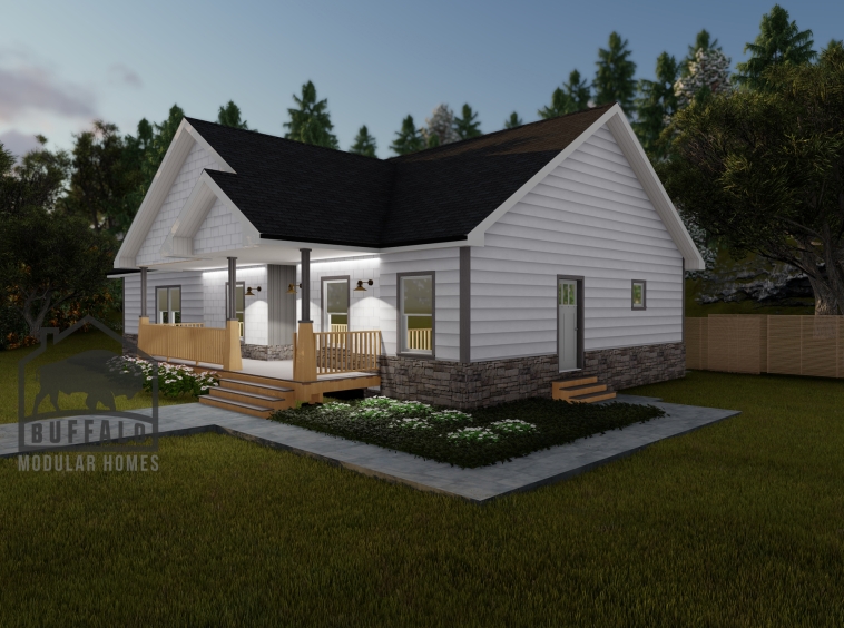 Limited series prefab modular home plan rendering