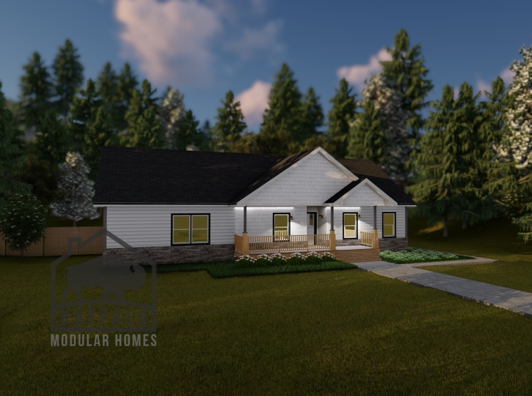 Limited series prefab modular home plan rendering