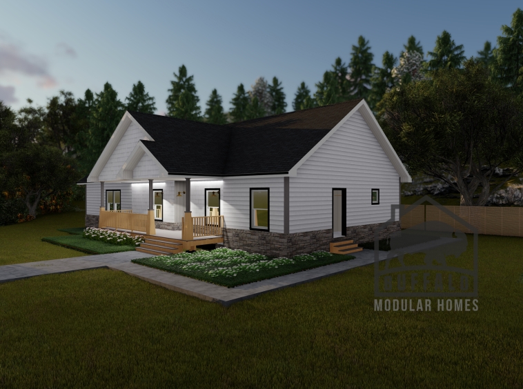 Limited series prefab modular home plan rendering