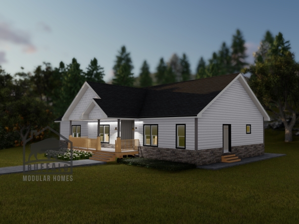 Limited series prefab modular home plan rendering