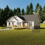 Limited series prefab modular home plan rendering