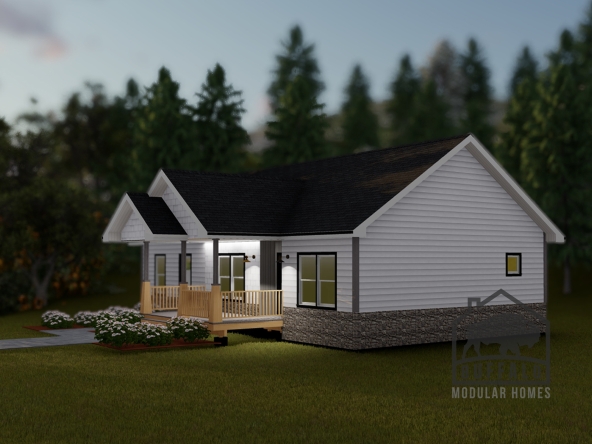 Limited series prefab modular home plan rendering