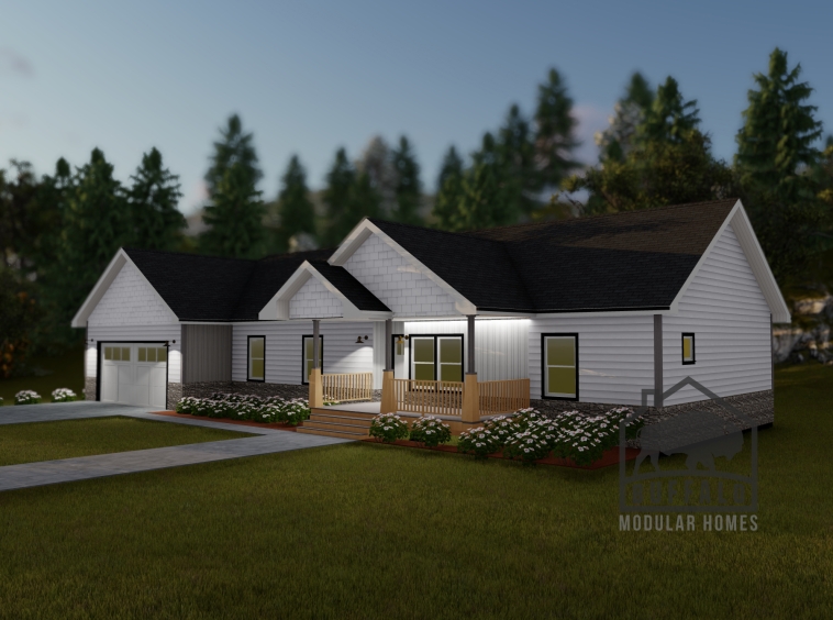 Limited series prefab modular home plan rendering