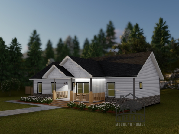 Limited series prefab modular home plan rendering