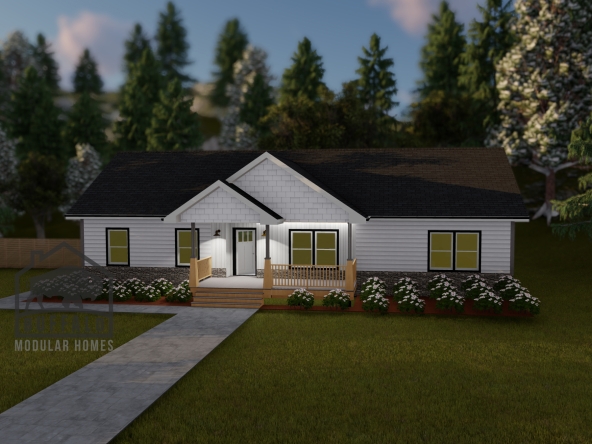 Limited series prefab modular home plan rendering