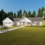 Limited series prefab modular home plan rendering
