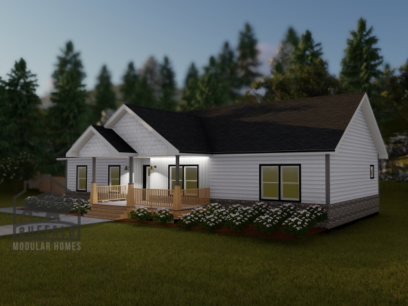 Limited series prefab modular home plan rendering