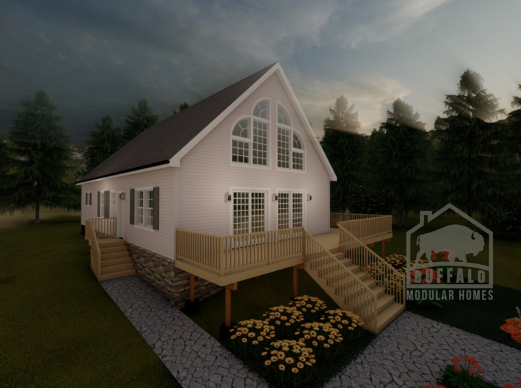 Bayview chalet - front elevation 1w