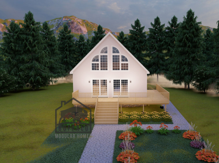 Bayshore chalet - front elevation 12 w