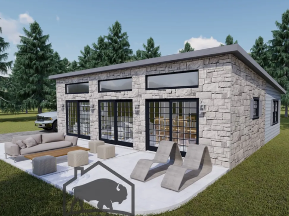 buffalo-sloped lot modular home