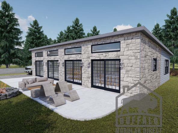 Sloped house design rendering buffalo modular 1550