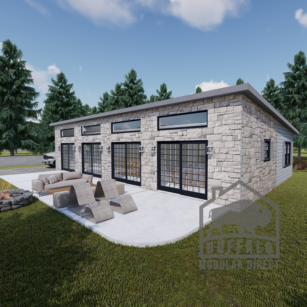 Sloped house design rendering buffalo modular 1550