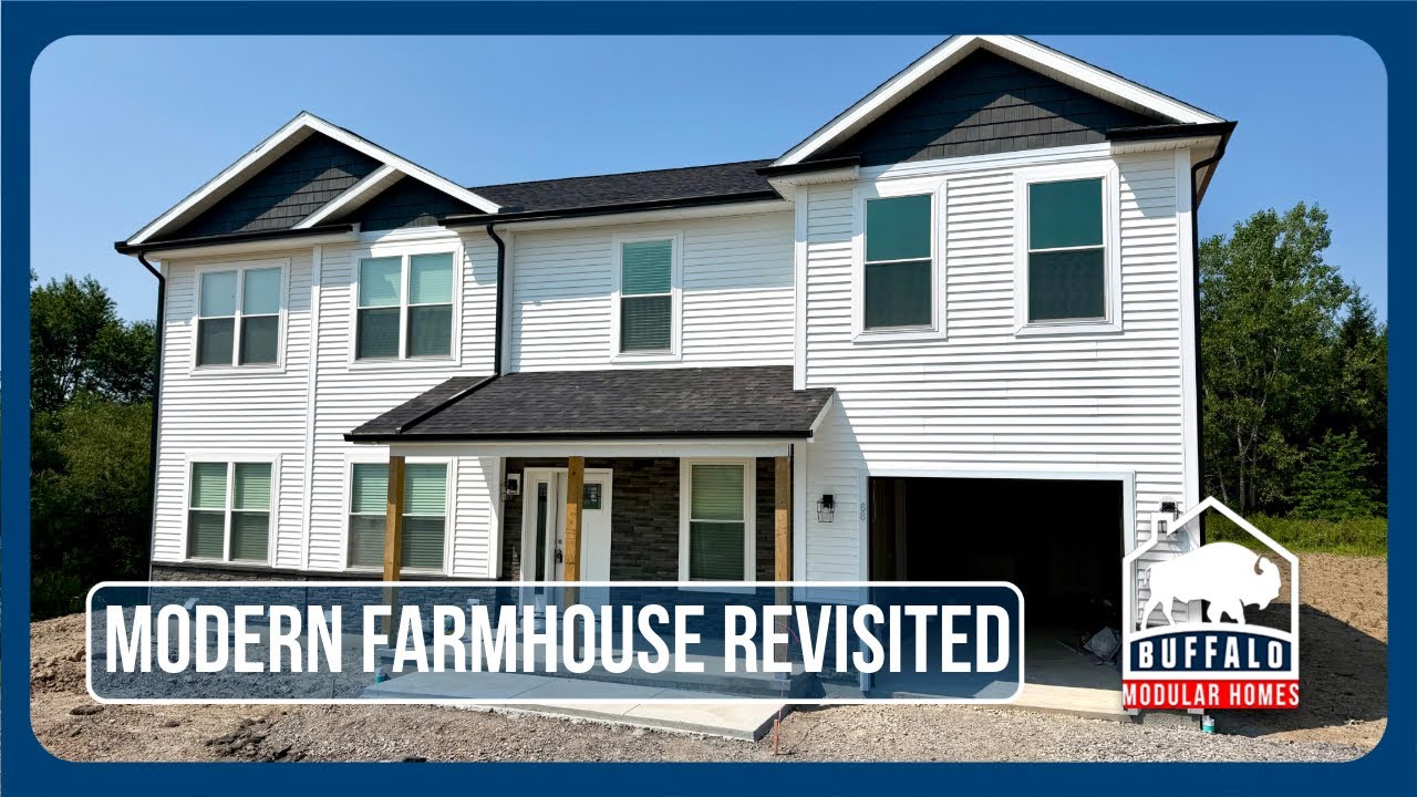 Two-story Modern Farmhouse, one of our custom modular homes built from a standard plan