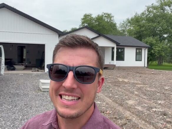 Custom modular ranch home by Buffalo Modular, exterior view from the walkthrough video