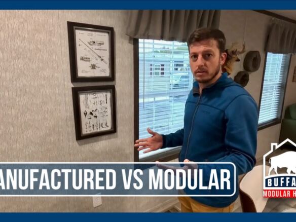 Inside a manufactured home during a Buffalo Modular factory tour comparing modular and manufactured construction